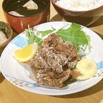 Fried aged whale meat Tatsuta set meal