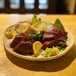 Assortment of 3 types of whale sashimi