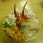 市場食堂 味処たけだ   - 三色丼（うに、かに、ほたて） 2000円