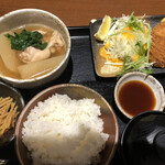 和ダイニング二階 - 2品定食　ヒレカツ&若鶏と大根煮