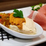 創作イタリアン Gemelli - ウニのパンナコッタ  ワインにぴったりです。