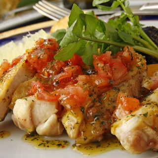 Nana chicken with basil tomato sauce