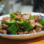 卓 - 砂ズリとピーマン炒めその３