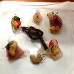 ビストロ　アギャット - 蕨と海鮮カルパッチョ