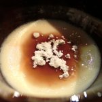 銀座 水野 - お昼の会席コース 3700円 の自家製和三盆のプリンの黒蜜きなこ添え