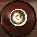 銀座 水野 - お昼の会席コース 3700円 の自家製和三盆のプリンの黒蜜きなこ添え