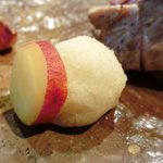 銀座 水野 - お昼の会席コース 3700円 の焼物：大根おろし