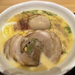 日本橋ふくしま館 ミデッテ - 会津白べこチャーシュー麺+煮玉子