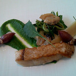 レストラン エテルニテ - 菜の花とハマグリのソースの魚料理（昼）