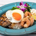 MuuMuu's Loco Moco with Garlic Shrimp