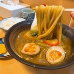 若旦那21 - 冷カレーうどん（麺のみ） 900円
煮玉子 +120円
ライス（小） 170円