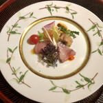 ワキヤ 一笑美茶樓 - 旬の食材を使ったオードブル(氷見の寒ブリとくらげ等)