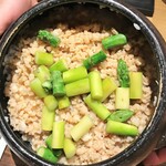 温石 - アスパラと鱧のご飯