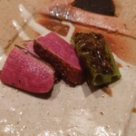 伯雲 - 青森県産「銀の鴨」の炭火焼と万願寺唐辛子