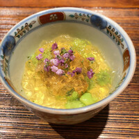 お料理 うち山 - 糸島塩水ウニと枝豆の冷製茶碗蒸し