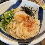 讃岐饂飩 恩家 - 醤油をかけて