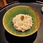 薪鳥新神戸 - 鳥そぼろご飯 + 生姜 + かんずり