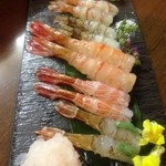 こいで - 新鮮なので敢えて背ワタを抜かず、そのままいただきます