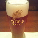 旬鮮炭火焼 獺祭 - エビス琥珀生