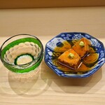 日本橋蛎殻町 すぎた - 鮟肝の甘煮　　新政の貴醸酒　陽乃鳥(ひのとり)と一緒に