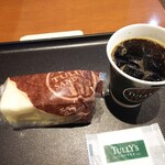タリーズコーヒー - アイスコーヒー＋卵サンド