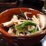 虎徹 - お通し（水菜ときのこ）