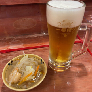 にし季 - 料理写真:生ビールとお通し