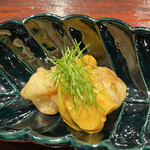 割烹 隆 - お昼のコース９６８０円。和風海老マヨ。いわゆる黄身酢を使った海老マヨです。衣も海老もソースも、それぞれが美味しく、三位一体も感じられます（╹◡╹）（╹◡╹）