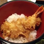 源吾茶屋 - 2013年3月。片天ラーメンセットの天丼。正しく甘いじょっぱいタレ。コロモメインのエビ天。でもなんか美味い。