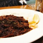 日晴堂 - スパイスチキンカレー。
            ホロッホロのチキンとスパイシーなルーの相性が良き！