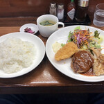 レストラン カマヘイ - 3種の盛合わせ¥935＋ライス大盛り¥55