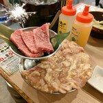 0秒レモンサワー 仙台ホルモン焼肉酒場 ときわ亭 - パチパチと線香花火が(^^)誕生日クーポンのお肉盛合わせ