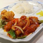 金明飯店 - 酢豚セット(580円)