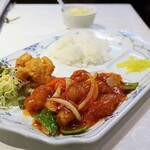 金明飯店 - 酢豚セット(580円)