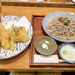 天ぷら 丸豊 - 天ぷらとざる蕎麦セット　1400円