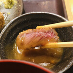 牛カツ京都勝牛 - カレーつけ汁で　