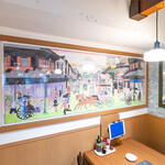 下町の焼肉屋 深川 壱番亭 - アンバランスな絵画と最新のタブレット