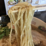 日の出家 - 平打ち中太麺