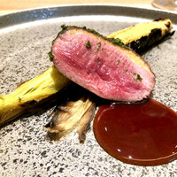 銀座 大石 - 軽めのオレンジソースを添えて　ヤングコーンも美味しい