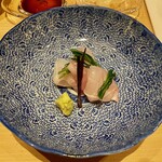 鮨処 池上 - 白甘鯛 丘ひじき 天城の山葵と塩で