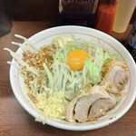 ラーメン二郎 - 小汁無し 麺少なめ ニンニクアレ(辛子マヨネーズ)