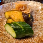 緒方 - お漬け物
      ○茄子
      ○胡瓜
      ○切干大根