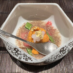 Test Kitchen by Izumi - サーロインと白海老と雲丹