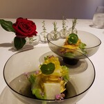 イル コラッツィエーレ - 雲丹、ヤリイカ、スナップエンドウ
      黄金イクラ、ヤリイカ、スナップエンドウ
      