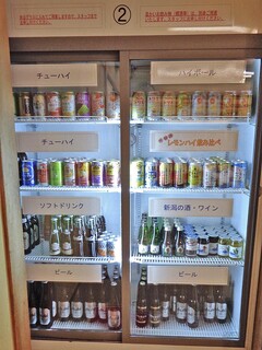 koshitsuenkaijouechigomarumatsu - 飲み放題ドリンク用の冷蔵ショーケース