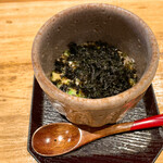 天ぷら たけうち - ワタリガニのほぐし身と天草の海苔の茶碗蒸し