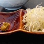 長男、もんたいちお - ゆず胡椒(苦手、トライしてもやっぱダメ)とネギ(フレッシュで美味しい)。カレー粉、美味しいんだよね♪