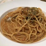 カンピオーネ - 追加で頂いた牡蠣と蟹味噌のトマトクリームパスタ　1400円