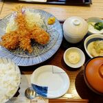 和幸 - 花ごよみ　サクラエビのクリームコロッケ、エビフライ、一口ヒレカツ　1,480円