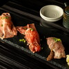 きっちょう庵 - 料理写真:炙り肉寿司3種盛り